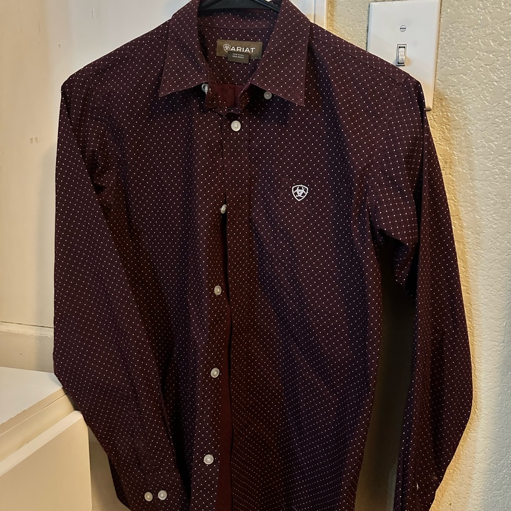 Ariat Maroon Polka Dot Shirt